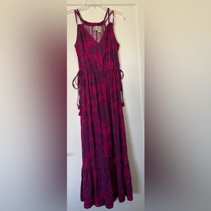 Floral Maxi Dress in Purple and Pink